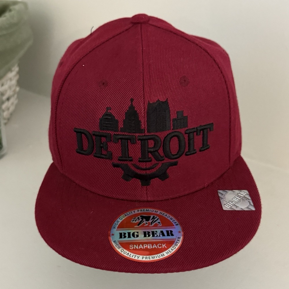Detroit Motor City Royal Blue Hat‎ Cap Big Bear Brand Snapback